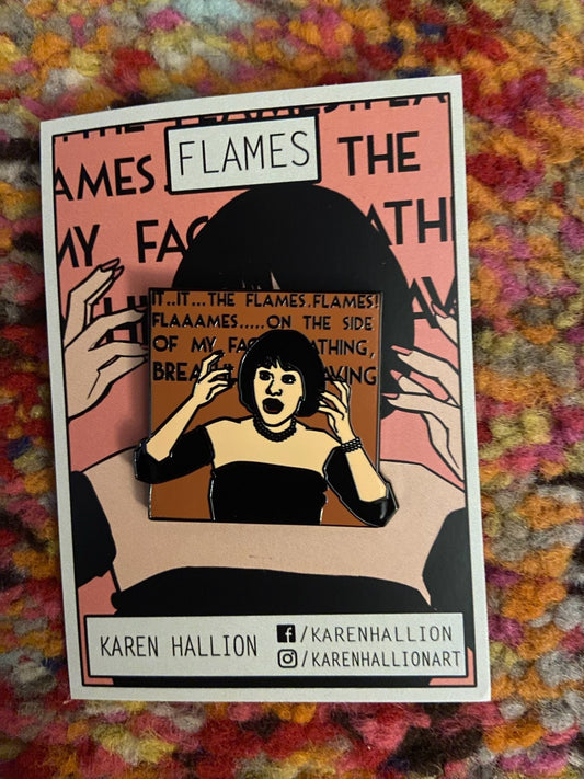 Clue Movie - Orange Flames Hard Enamel Pin - Karen Hallion Art